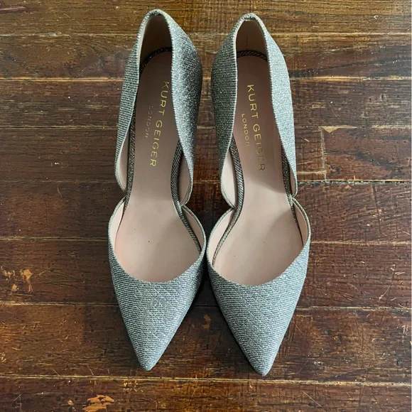 Kurt Geiger Glittery Gold/Silver Iridescent Women's Heels - Picture 2 of 10